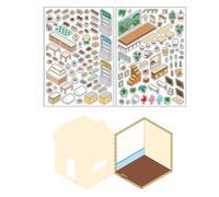 Libro delle stanze degli adesivi, adesivi per scene in miniatura, Adesivi per stanze in miniatura, Crea adesivi per la tua casa, adesivi per album per adulti e bambini