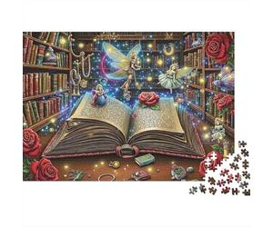 Libro delle storie magiche Puzzle per Adulti Puzzle 1000 Pezzi Biblioteca fantastica Puzzle cartaceo Relax Attenzione Regalo Decorazione 38x26cm/1000pcs