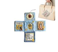 Libro devozionale tascabile, preghiera quotidiana portatile, 9,9 x 9,9 cm, design pieghevole, autentico materiale leggero, libri di preghiere quotidiane per comunione, battesimo, pratica
