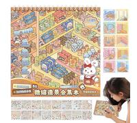Libro di adesivi con scena, adesivi in miniatura per negozi, decalcomanie fai da te per bambini e appassionati di artigianato, attività di pioggia e relax serale, perfetti per il di in