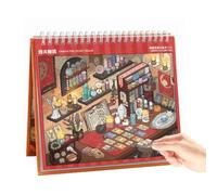 Libro Di Adesivi Con Scene In Miniatura 10 Set Tema Organizzazione