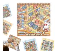 Libro di adesivi - Decalcomanie in miniatura, kit di simulazione del supermercato, accessorio realistico riutilizzabile con disegni di case per diari, custodie per telefono, laptop fai da te