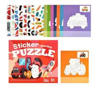 Libro di Adesivi Numerati Interattivo Genitore-Figlio per l'Apprendimento | Adesivi Numerati Libro Attività Bambini per Bambini Maschi e Femmine Viaggio in Auto Casa