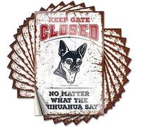 Libro di adesivi per adulti con rivestimento magnetico e impermeabile: Keep Gate Closed No Matter What The Chihuahua Say Fun for Adult & Bar Signs for Home Bar Wall (6 x 9 cm, 10 pezzi)