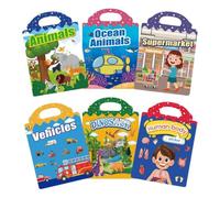 Libro di adesivi riutilizzabili con 6 set di adesivi a forma di gelatina per in viaggio