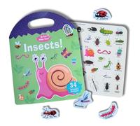 Libro di adesivi riutilizzabili impermeabili 3D per bambini da 3 a 7 anni, animali, veicoli, dinosauri, zoo, adesivi, regalo di compleanno per bambini, giocattoli educativi (insetti)