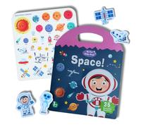 Libro di adesivi riutilizzabili impermeabili 3D per bambini da 3 a 7 anni, animali, veicoli, dinosauri, insetti, adesivi, regalo di compleanno per bambini, giocattoli educativi (sistema solare)
