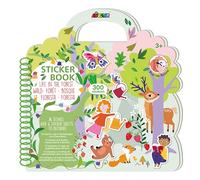 Libro di adesivi, tema foresta, 16 scene di sfondo, incluse scene pop-up, 300 adesivi, ideale per i viaggi dai 3 anni in su