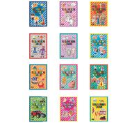 Libro di allegri disegni da colorare per bambini con 12 motivi