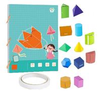 Libro di apprendimento della geometria 3D con 9/12/15 modelli geometrici solidi, kit di apprendimento interattivo per geometria, geometria per principianti, migliora la comprensione geometrica (12