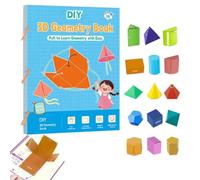Libro di apprendimento della geometria 3D con corda a strappo,geometrie per principianti con 15 modelli geometrici solidi,Kit Di Apprendimento Interattivo,Insegna Le Formule Di Volume E Area