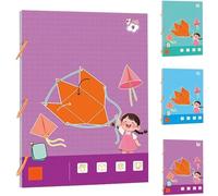 Libro di apprendimento della geometria 3D con corda da tirare, 9/12/15 Modelli geometrici solidi for bambini, Design sicuro con corda intrecciata, Migliora la comprensione geometrica (9 model)