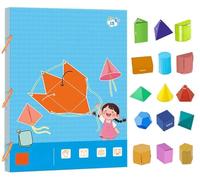 Libro di Apprendimento della Geometria 3D con Corda da Tirare Koyoata, Quaderno di Esercizi di Geometria Giocattolo Boutiquefortun con Solidi 9/12/15(15-Model)