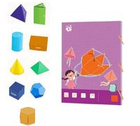 Libro di apprendimento della geometria 3D con cordino, kit pop-up interattivo con forme con cordino for l'apprendimento di volume e area, include modelli 9/12/15 + sorprese nascoste(Purple (9-Model))