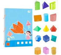 Libro di apprendimento della geometria 3D con cordoncino, geometria per principianti con modelli geometrici solidi, libro di apprendimento a forma geometrica per bambini (15 modelli)