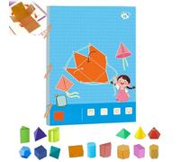 Libro di apprendimento della geometria 3D, kit interattivo per l'apprendimento della geometria con solidi 9/12/15, per insegnare formule di volume e superficie ai bambini dai 3 ai 12 anni (modelli blu