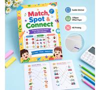 Libro di attività educative per bambini con disegni a linee per abbinamento visivo, trova le differenze, allenamento dell'osservazione e della logica, libro illustrato con animali, trasporti e cartoni