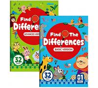 Libro di attività per bambini con 32 pagine per trovare le differenze (base & avanzato) | Puzzle logici, giochi di abbinamento e memoria, adatto per bambini 3+ | Regalo per compleanno, Pasqua e Festa 