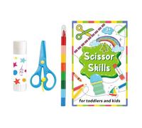 Libro di attività taglia e incolla - Carta 15x23 cm | Libro di attività di taglio per bambini con giochi da colorare, incollare, creatività e coordinazione occhio-mano | Bambini, scuola 'infanzia,