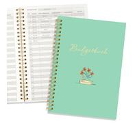 Libro di bilancio A5 - Tracciatore di spesa e pianificatore finanziario con 120 pagine, 31 righe per pagina per iscrizioni giornaliere, libro di cassa per entrate e spese panoramica (verde)