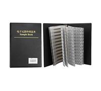 Libro di campioni di condensatori della serie 0402, kit assortito di componenti elettronici con 80 valori, pratico organizer in plastica nera per la conservazione, ideale per