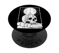 Libro di candele a forma di teschio, rituale, gotico, occulto PopSockets PopGrip Adesivo