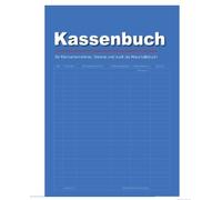 Libro di cassa formato A4, oltre 2100 voci, per piccoli imprenditori, 32 fogli, senza IVA, per associazioni, piccoli uffici finanziari, famiglia, studio cosmetico autonomo, blu