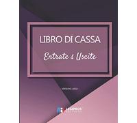 Libro Di Cassa: v5-3 Libro mastro semplice per le piccole imprese o conto privato | Saldo precedente Data Entrate Uscite Saldo | 101 pagine | 20,32cm x 25,4cm | forma geometrica viola