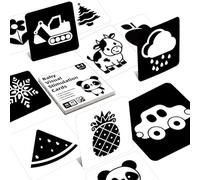 Libro di contrasto | Libro di tessuto grafico | Schede di apprendimento piccoli | Per la stimolazione visiva con carte di istruzione precoce in bianco e nero realizzate in carta, portatili e ideali pe