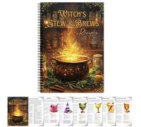 Libro Di Cucina Della Ricetta, Halloween Retro Witches Brewing E Ricette In Umido, Journal With Note Section, Guida Alla Cucina Per Principianti, Ideale Per Donne, Uso Della,
