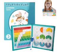 Libro di dimostrazione delle frazioni magnetiche per bambini, 102 pezzi, cerchi e rettangoli, piastrelle per l'apprendimento della matematica per pratica visiva pratica delle frazioni (coniglio)