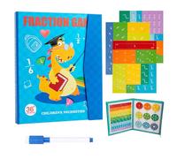 Libro di dimostrazione delle frazioni magnetiche, piastrelle e cerchi di frazioni magnetiche, libro di puzzle per frazione durevole per classe (B)