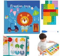 Libro di dimostrazione delle frazioni magnetiche, set di aiuti per l'insegnamento della matematica con piastrelle e magneti, set di blocchi per l'apprendimento delle frazioni, frazione educativa