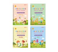 Libro di esercizi di magia, quaderno di lavoro scanalato riutilizzabile, guida per la scrittura dei bambini, quaderno di lavoro per le abilità di scrittura precoce, cartelle di lavoro per bambini e
