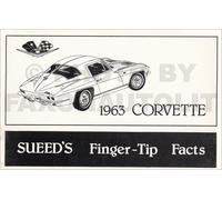 Libro Di Fatti Finger-Tip 1963 Chevy Corvette Sting Ray Dati Album Rivista