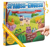 Libro di filastrocche in inglese e spagnolo per bambini piccoli e libri sonori per bambini da 1 anno in su. Regali perfetti per bambini di 1 anno
