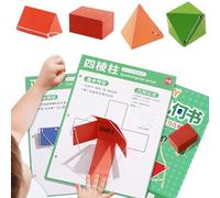 Libro Di Geometria 3D per Bambini | Libro Di Apprendimento Modelli Geometrici Solidi - Strumento Di Sviluppo Di Abilità Pratiche per Casa Viaggi Asili Scuole Interne