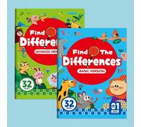 Libro di giochi "Trova le differenze" per lo sviluppo cerebrale per bambini da 2 a 6 anni, sviluppa il potenziale del cervello sinistro e destro, ottimo regalo per compleanni, Natale, Pasqua, regalo p