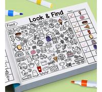 Libro di gioco caccia al tesoro per bambini, Sudoku & puzzle di memoria, riconoscimento dei colori, carte da viaggio resistenti, adatto per casa/scuola, regalo per il ritorno a scuola & vacanze Verde 