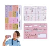 Libro di interpretazione ECG, interpretazione rapida ECG, 3 pezzi, ECG, di riferimento cardidico, per lavoro, uso clinico, stazione intensiva, monitoraggio
