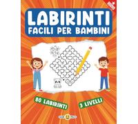 LIBRO DI LABIRINTI FACILI PER BAMBINI CON IMMAGINI DA COLORARE: Labirinti con percorsi a tema per bambini di 4-5-6-7-8-9 anni.