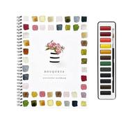 Libro di lavoro per pittura ad acquerello per principianti, per bambini e adulti, quaderno di lavoro ad acquerello con vernice e pennello, libro di lavori artistici e artigianali (bouquet)