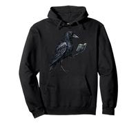 Libro di Lettura Black Crow Funny Raven Bird Lover Felpa con Cappuccio