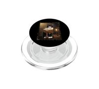 Libro di lettura del gatto dello smoking con lettori letterari della biblioteca PopSockets PopGrip per MagSafe