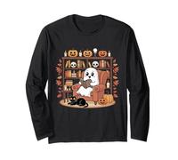 Libro di Lettura Groovy Ghost Black Cat Halloween Ghost Teacher Maglia a Manica