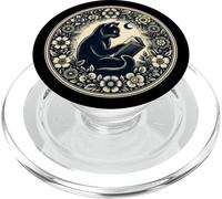 Libro di lettura per gatti Arte floreale Amante della PopSockets PopGrip per MagSafe