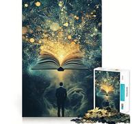 Libro di magia aperto, puzzle da 1000 pezzi per adulti, stimola la memoria, ideale per il relax, con pezzi di dimensioni compatte, perfetto come regalo per le vacanze (50x75cm)