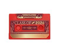 Libro di messaggi audio retrò per la laurea 2026 e biglietto puzzle con cappello di laurea a LED luminescente, scatola memoria con registrazione 300 secondi Campeggio (C, One Size)