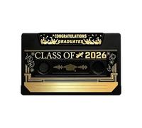 Libro di messaggi audio retrò per la laurea 2026 e biglietto puzzle con cappello di laurea a LED luminescente, scatola memoria con registrazione 300 secondi Campeggio (B, One Size)