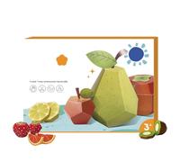 Libro di origami a mano in 3D, divertente modello artistico di carta 3d pre-taglio, libro di carta in movimento, e facile scultura di figurine per animali fatti a mano, giochi origami (Fruit)